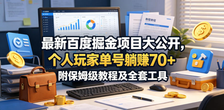 最新百度掘金项目大公开，个人玩家单号躺賺70+，附保姆级教程及全套工具【揭秘】-离锋创库