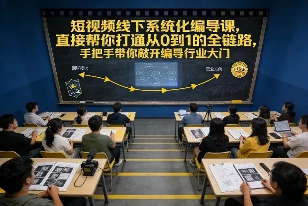 【精】短视频线下系统化编导课，直接帮你打通从0到1的全链路，手把手带你敲开编导行业大门-离锋创库