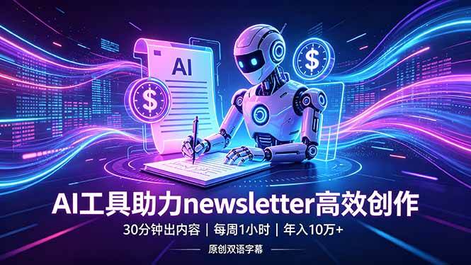 （18279期）做newsletter怕费时间？AI工具帮你30分钟出内容，每周1小时，年入10万+【原创双语字幕】-离锋创库