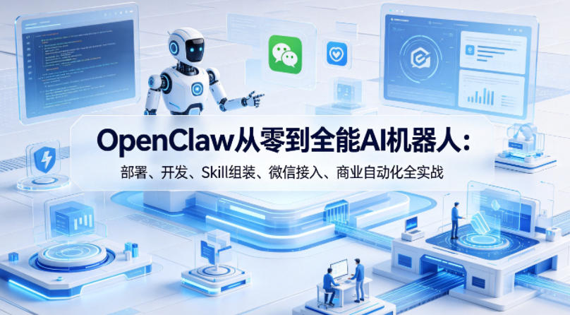 OpenClaw从零到全能AI机器人：部署、开发、Skill组装、微信接入、商业自动化全实战-离锋创库