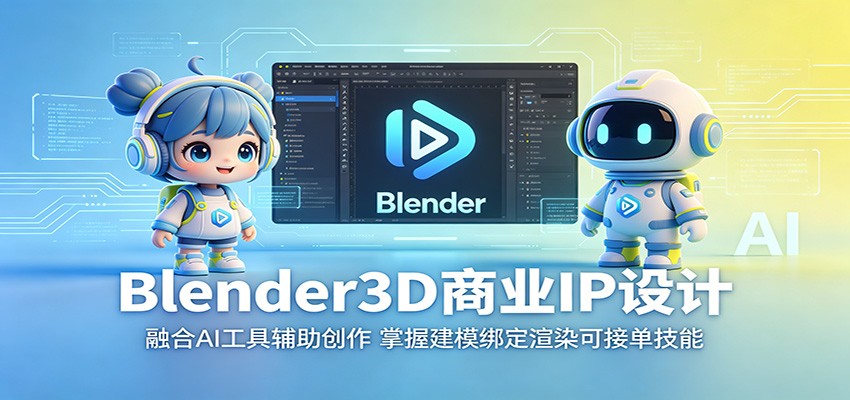 Blender3D商业IP设计：融合AI工具辅助创作，掌握建模绑定渲染可接单技能-离锋创库