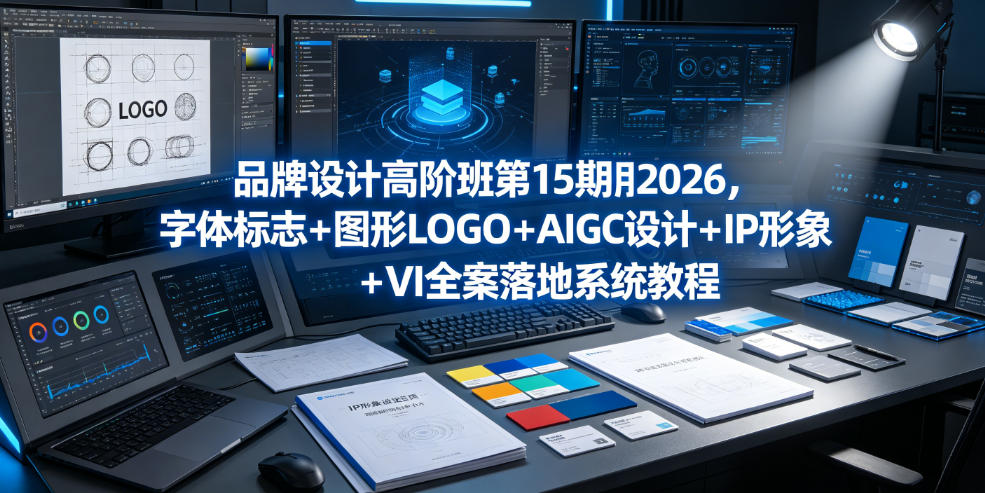 品牌设计高阶班第15期2026，字体标志＋图形LOGO＋AIGC设计＋IP形象＋VI全案落地系统教程-离锋创库