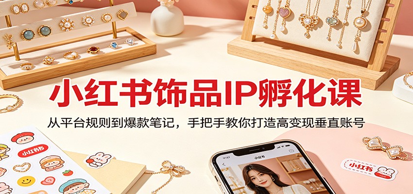 小红书饰品IP孵化课：从平台规则到爆款笔记，手把手教你打造高变现垂直账号-离锋创库