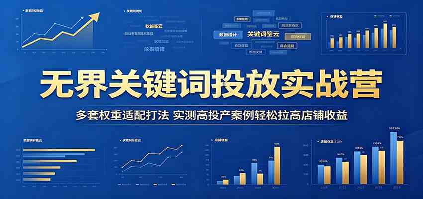 无界关键词投放实战营:多套权重适配打法,实测高投产案例轻松拉高店铺收益-离锋创库