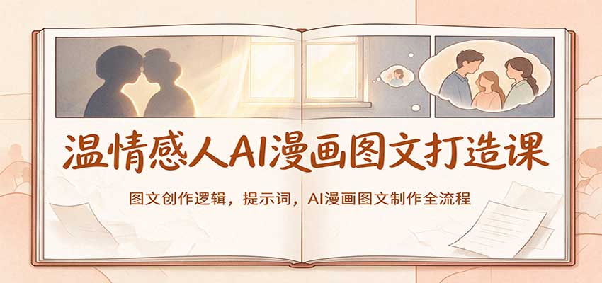 温情感人AI漫画图文打造课:图文创作逻辑,提示词,AI漫画图文制作全流程-离锋创库