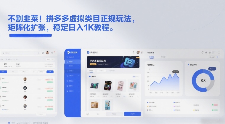 不割韭菜！拼多多虚拟类目正规玩法，矩阵化扩张，稳定日入1K教程【揭秘】-离锋创库