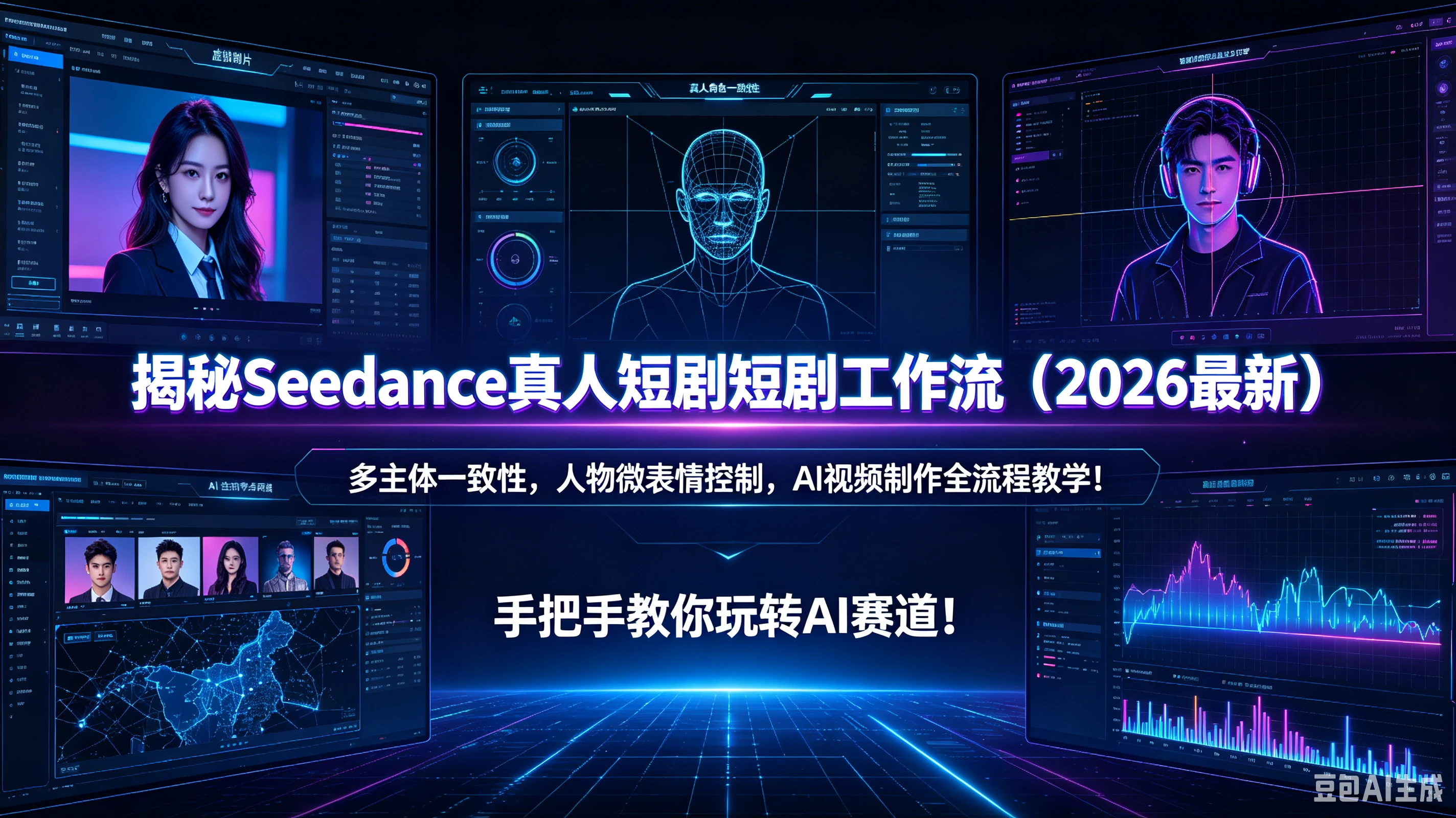 【精】揭秘Seedance真人短剧短剧工作流(2026最新)多主体一致性,人物微表情控制,AI视频制作全流程教学!手把手教你玩转AI赛道!-离锋创库