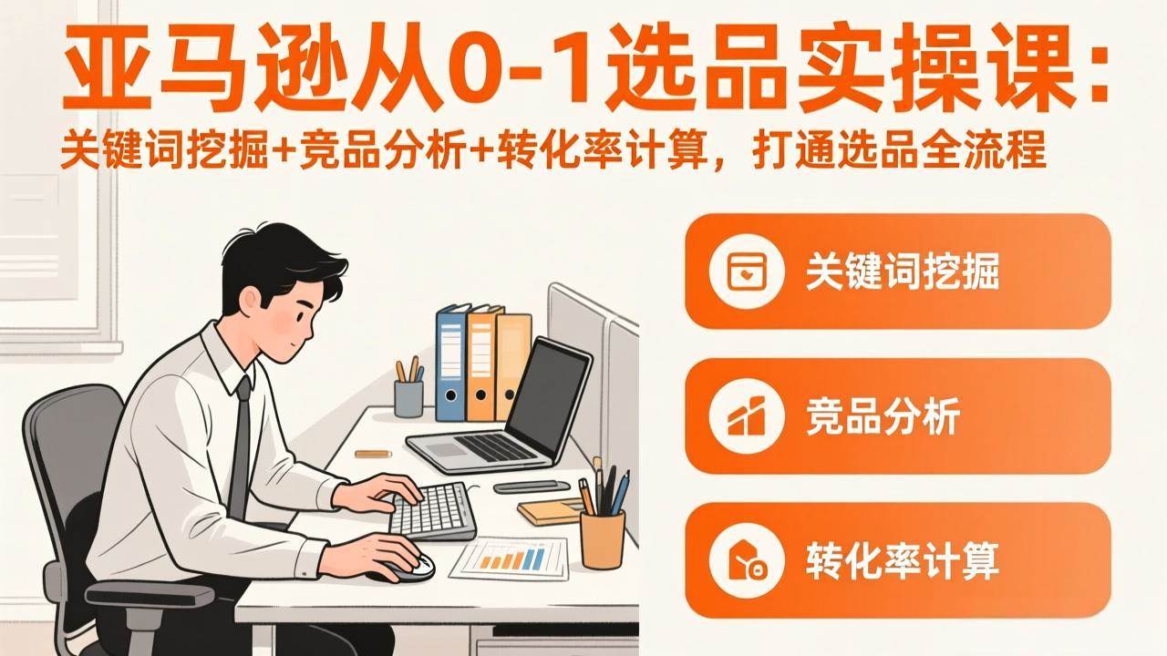 （17567期）亚马逊从0-1选品实操课(更新3月)：关键词挖掘+竞品分析+转化率计算，47节打通选品全流程-离锋创库