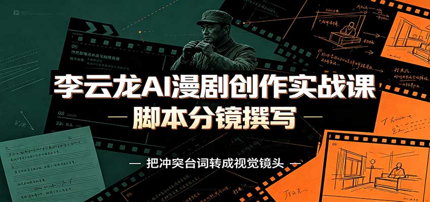 李云龙AI漫剧创作实战课：角色人设还原，脚本分镜撰写，AI漫剧成片完整制作教学-离锋创库