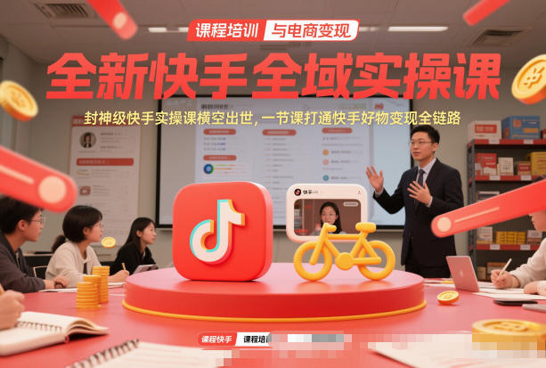 全新快手全域实操课，封神级快手实操课横空出世，一节课打通快手好物变现全链路-离锋创库