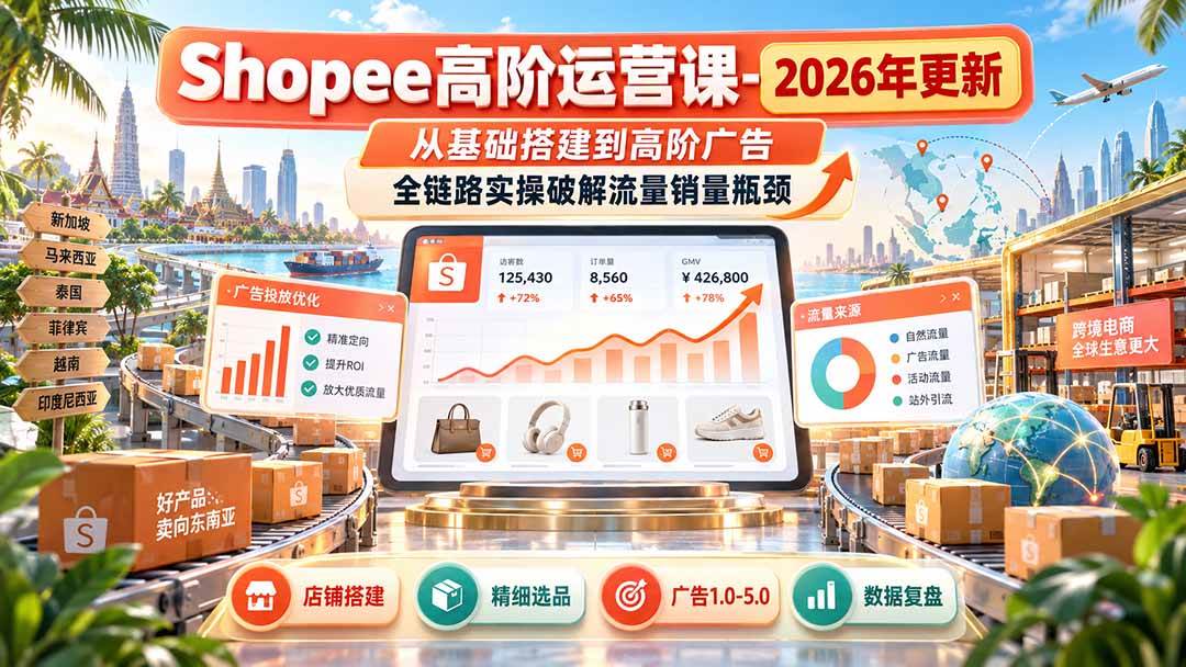 （20575期）Shopee高阶运营课-更新9月，从基础搭建到高阶广告，全链路实操破解流量销量瓶颈-离锋创库