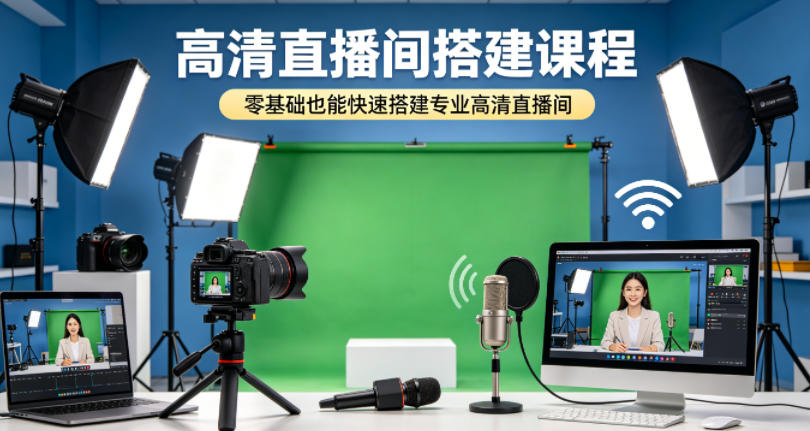 高清直播间搭建课程，零基础也能快速搭建专业高清直播间-离锋创库