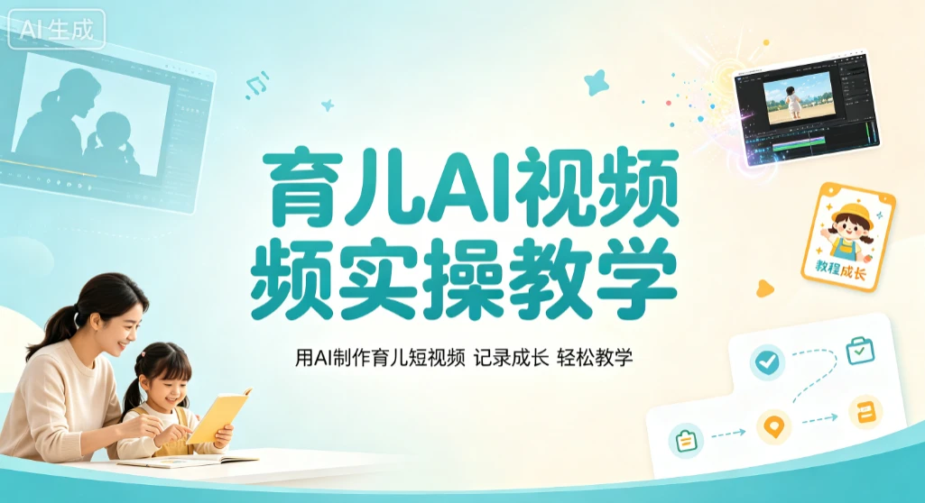 【精】育儿AI视频实操教学,用AI制作育儿短视频,记录成长轻松教学-离锋创库