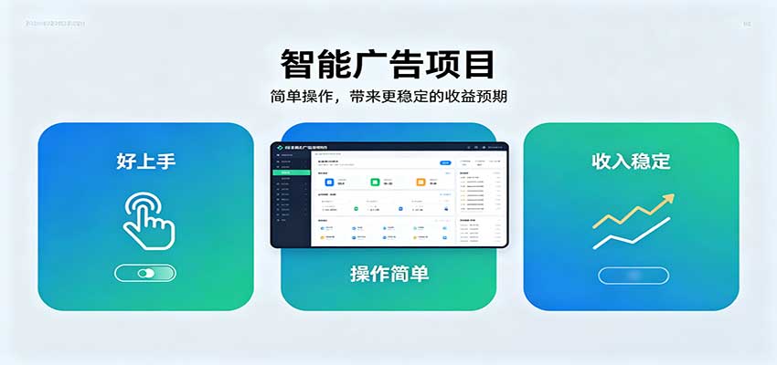 智能广告挂机项目，操作简单上手快，收益稳定可持续。稳定日入300+-离锋创库