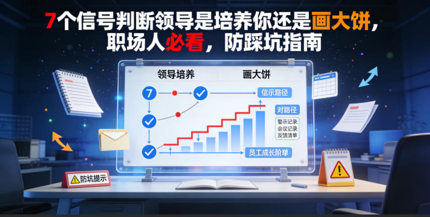 付费文章：7个信号判断领导是培养你还是画大饼，职场人必看，防踩坑指南-离锋创库