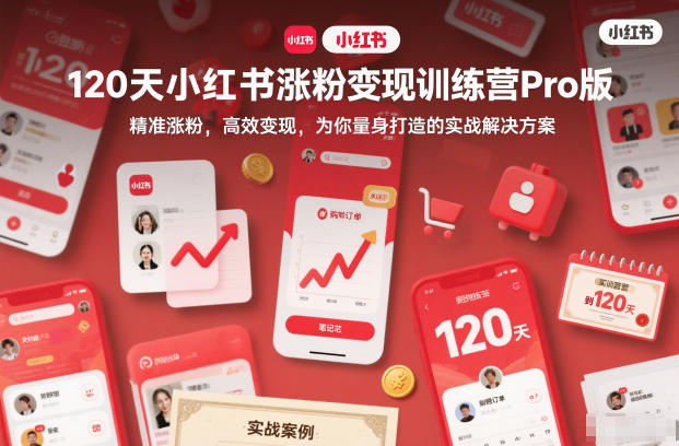120天小红书涨粉变现训练营Pro版,精准涨粉,高效变现,为你量身打造的实战解决方案-离锋创库