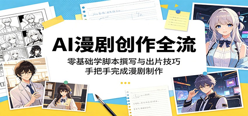 AI漫剧创作全流：零基础学脚本撰写与出片技巧，手把手完成漫剧制作-离锋创库