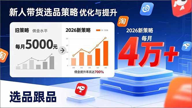 (17480期)新人带货别瞎选品!这套2026全新选品跟品策略,让我的佣金从0做到每月4万+ (17480期)新人带货别瞎选品!这套2026全新选品跟品策略,让我的佣金从0做到每月4万+