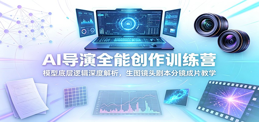 AI导演全能创作训练营:模型底层逻辑深度解析,生图镜头剧本分镜成片教学-离锋创库