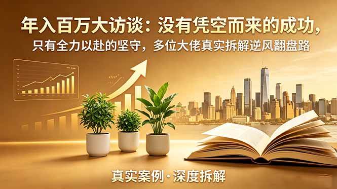 (18891期)年入百万大访谈-更新:没有凭空而来的成功,只有全力以赴的坚守,多位大佬真实拆解逆风翻盘路-离锋创库