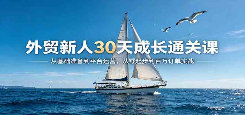 外贸新人30天成长通关课：从基础准备到平台运营，从零起步到百万订单实战-离锋创库