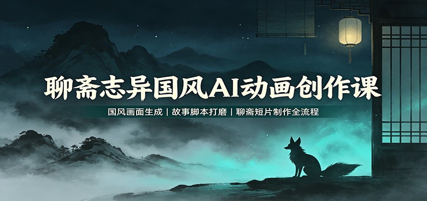 聊斋志异国风AI动画创作课：国风画面生成，故事脚本打磨，聊斋短片制作全流程-离锋创库