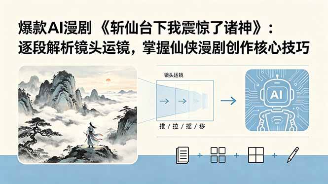 (18620期)爆款AI漫剧《斩仙台下我震惊了诸神》:逐段解析镜头运镜,掌握仙侠漫剧创作核心技巧-离锋创库