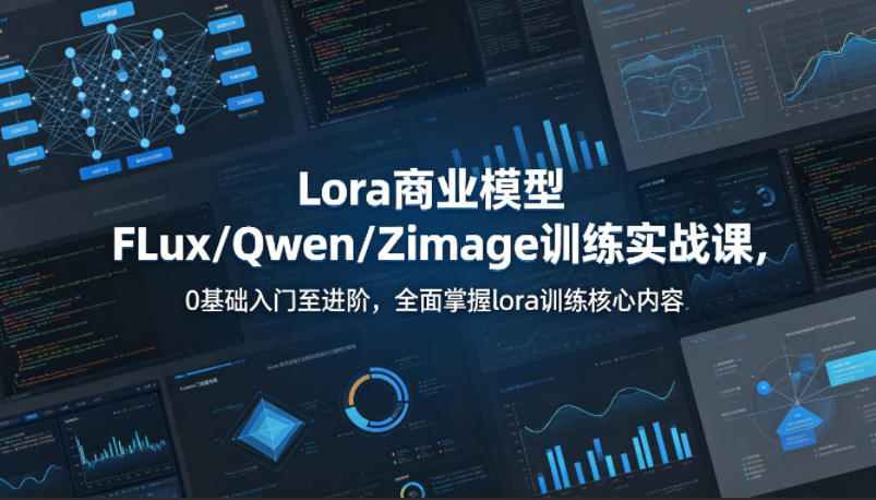 系统性学习Lora商业模型FLux／Qwen／Zimage训练实战课，0基础入门至进阶，全面掌握lora训练核心内容-离锋创库
