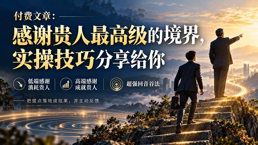 (20871期)付费文章:感谢贵人最高级的境界,实操技巧分享给你-离锋创库
