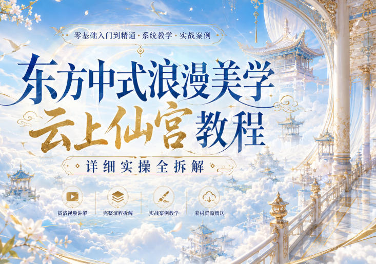 东方中式浪漫美学云上仙宫教程,详细实操全拆解-离锋创库