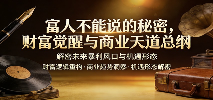 富人不能说的秘密,财富觉醒与商业天道总纲,解密未来暴利风口与机遇形态-离锋创库