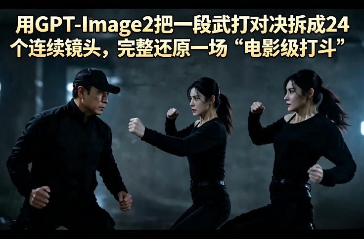 用GPT-Image2把一段武打对决拆成24个连续镜头，完整还原一场“电影级打斗”-离锋创库