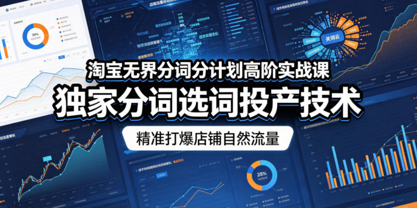 淘宝无界分词分计划高阶实战课,独家分词选词投产技术,精准打爆店铺自然流量-离锋创库