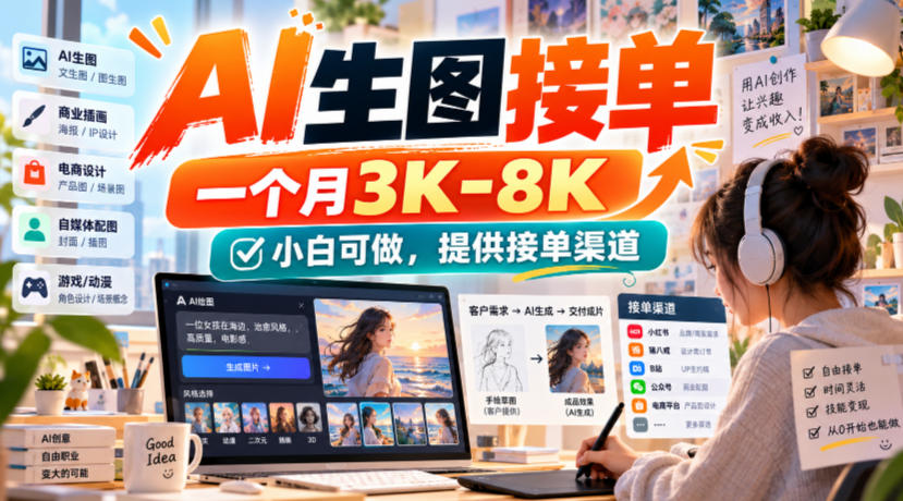 AI生图接单,一个月3K-8K,小白可做,提供接单渠道-离锋创库