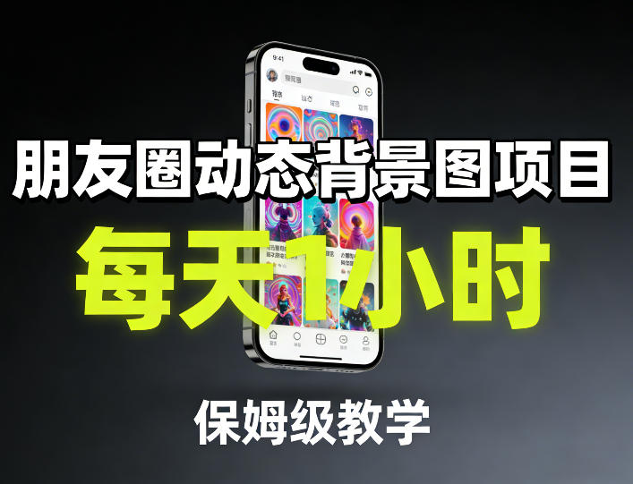 朋友圈动态背景图项目，每天1小时，保姆级教学-离锋创库