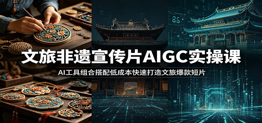 文旅非遗宣传片AIGC实操课：AI工具组合搭配低成本快速打造文旅爆款短片-离锋创库