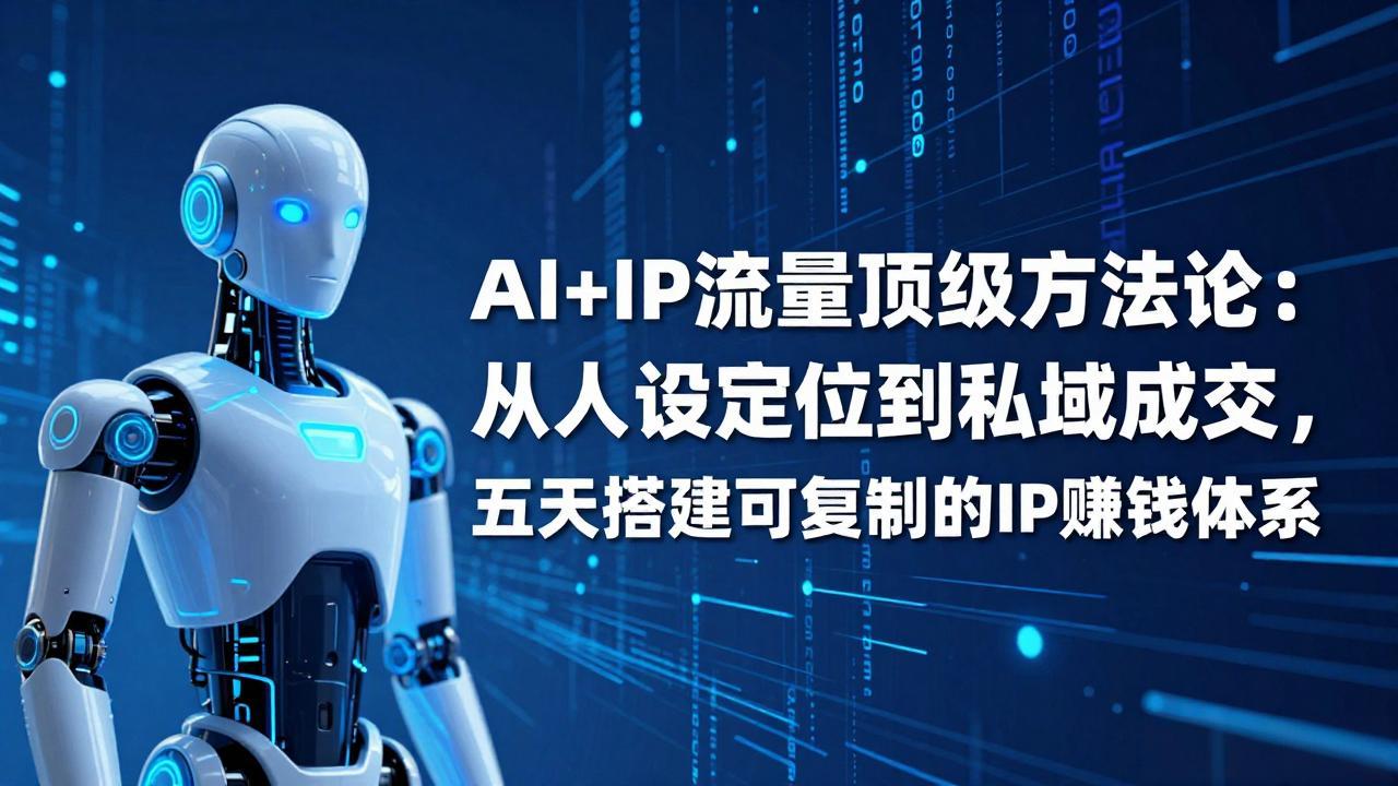 【精】AI+IP顶级方法论：从人设定位到私域成交，五天搭建可复制的IP赚钱体系-离锋创库