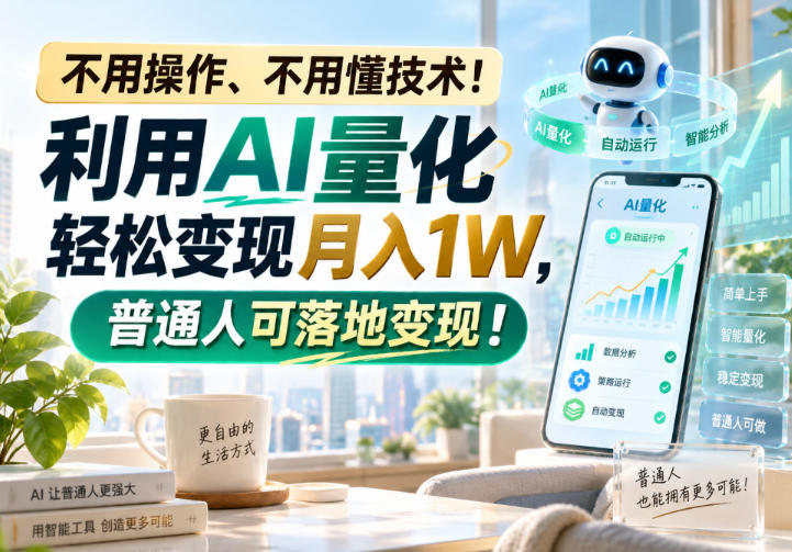 利用AI量化轻松变现月入1W，普通人可落地变现，不用操作、不用懂技术！-离锋创库