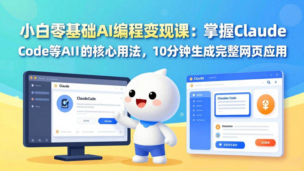 (17562期)小白零基础AI编程变现课:掌握Claude Code等AI工具的核心用法,10分钟生成完整网页应用 (17562期)小白零基础AI编程变现课:掌握Claude Code等AI工具的核心用法,10分钟生成完整网页应用