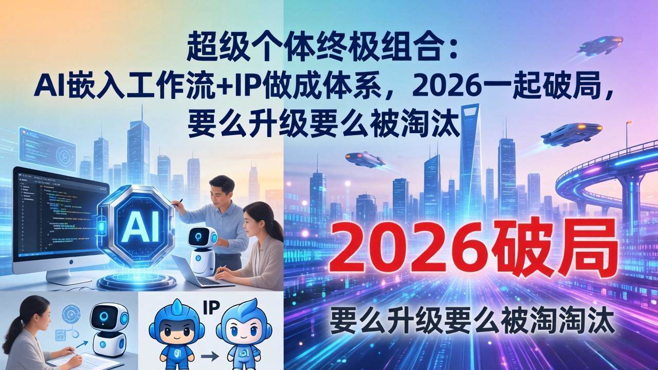 （17808期）超级个体终极组合-更新：AI嵌入工作流+IP做成体系，2026一起破局，要么升级要么被淘汰-离锋创库