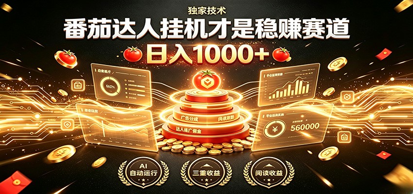 别再瞎找副业！番茄达人挂机才是稳赚赛道 日入1000+-离锋创库