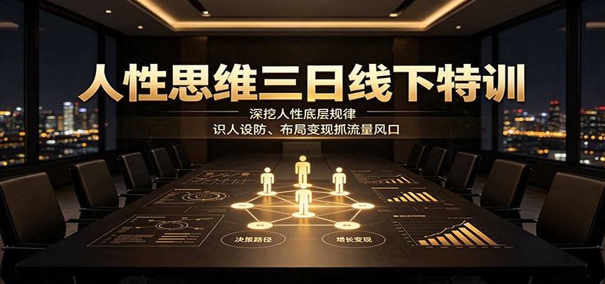 人性思维三日线下特训：深挖人性底层规律，识人设防、布局变现抓流量风口-离锋创库