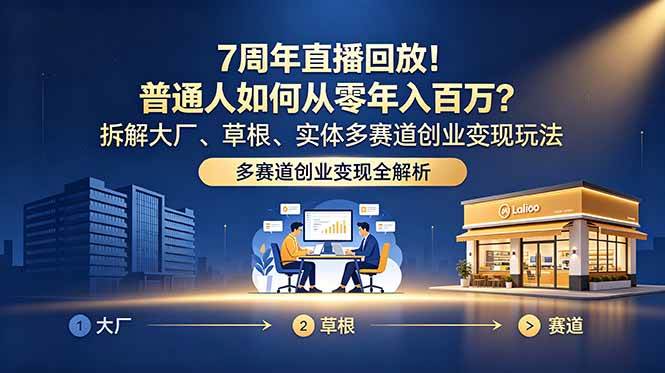(18894期)7周年直播回放!普通人如何从零年入百万?拆解大厂、草根、实体多赛道创业变现玩法-离锋创库