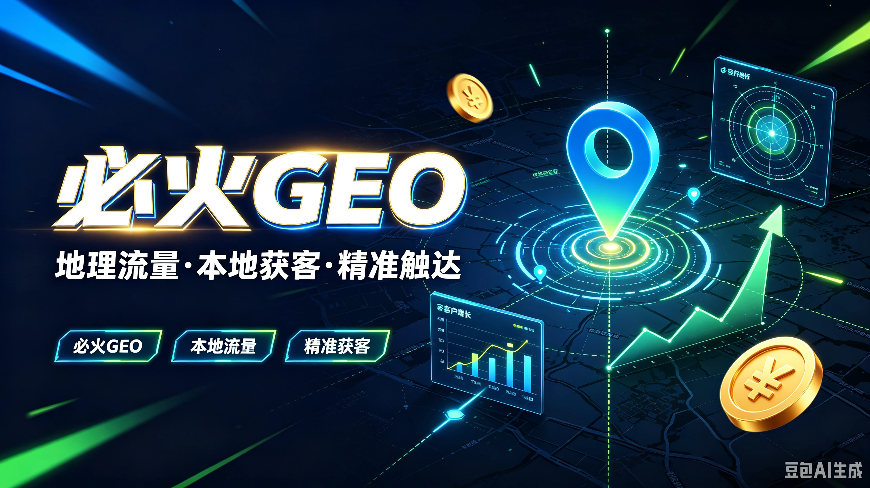 【精】必火GEO,地理流量·本地获客·精准触达,必火GEO、本地流量、精准获客-离锋创库
