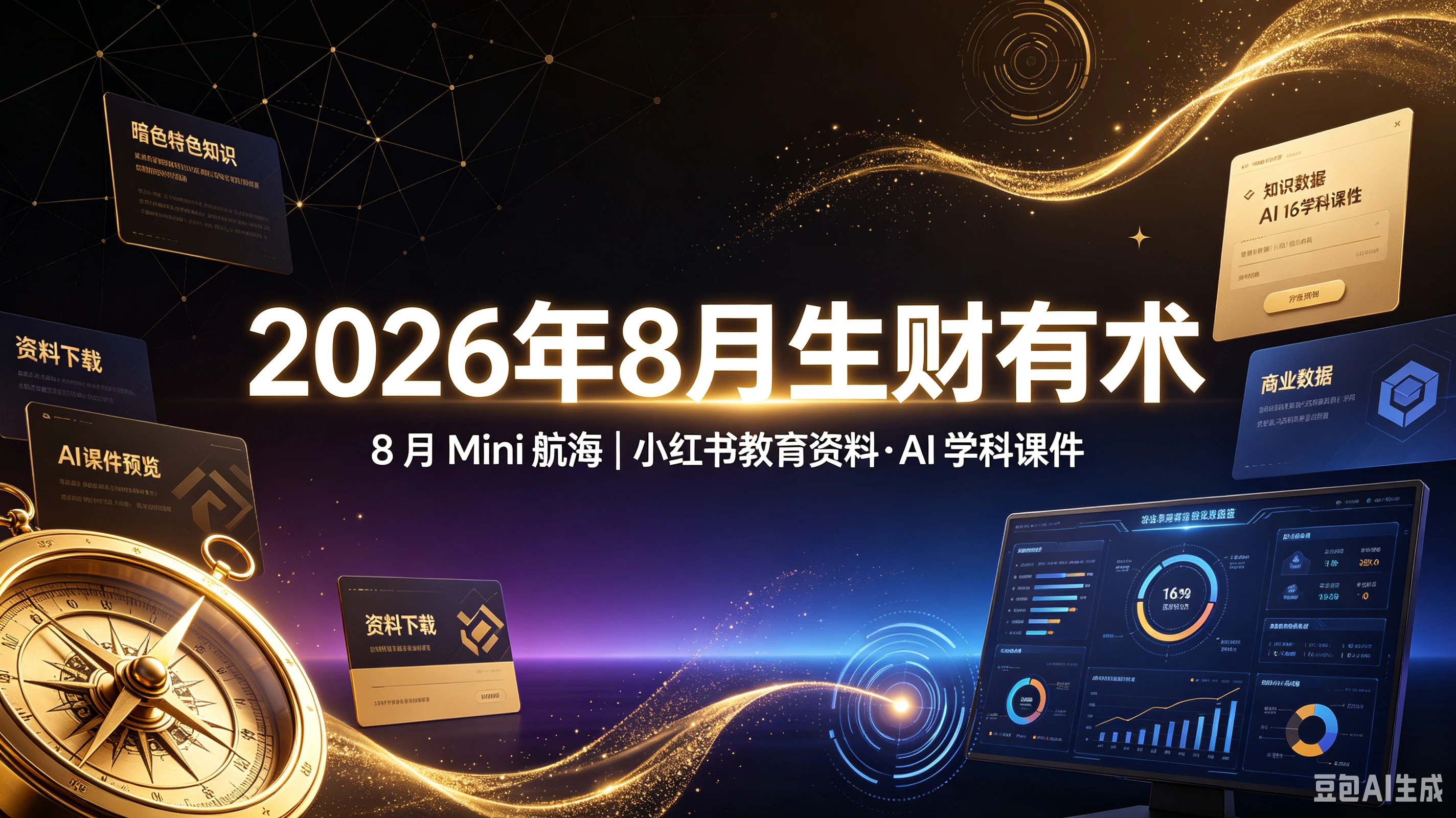 【精】2026年8月生财有术 8 月 Mini 航海｜小红书教育资料·AI 学科课件-离锋创库