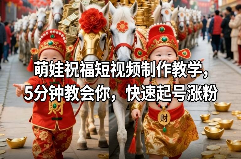 萌娃祝福短视频制作教学，5分钟教会你，快速起号涨粉-离锋创库