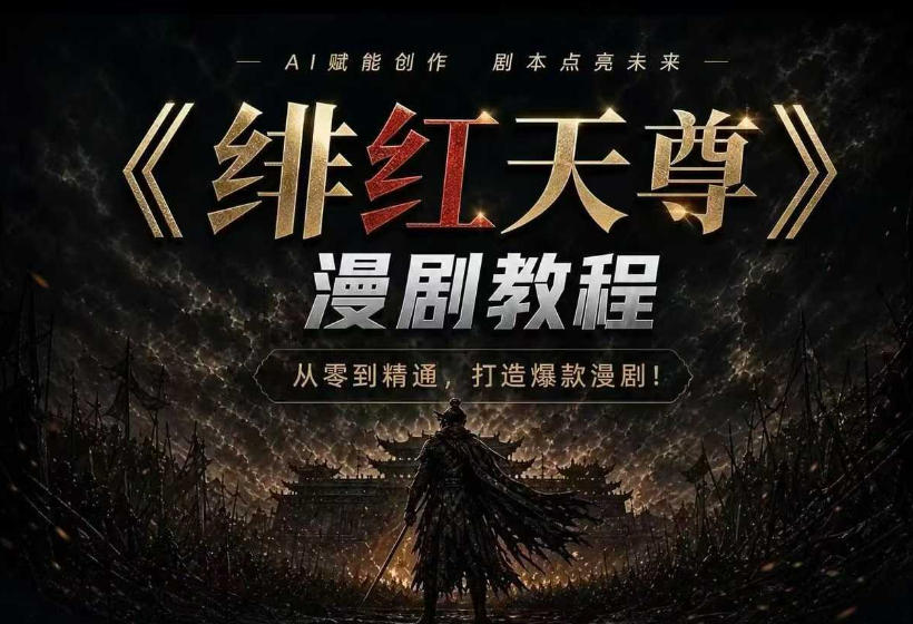 绯红天尊AI漫剧系统教程｜从零入门到精通，工具运用+剧本创作+爆款逻辑+提示词素材+镜头剪辑，全套爆款漫剧落地实战课-离锋创库