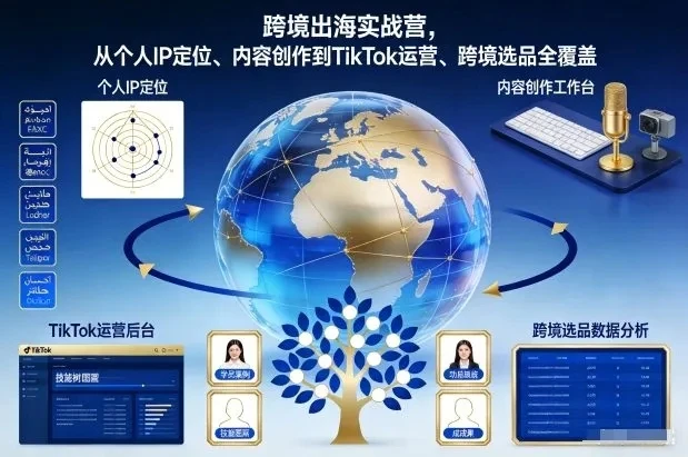 【精】跨境出海实战营，从个人IP定位、内容创作到TikTok运营、跨境选品全覆盖-离锋创库
