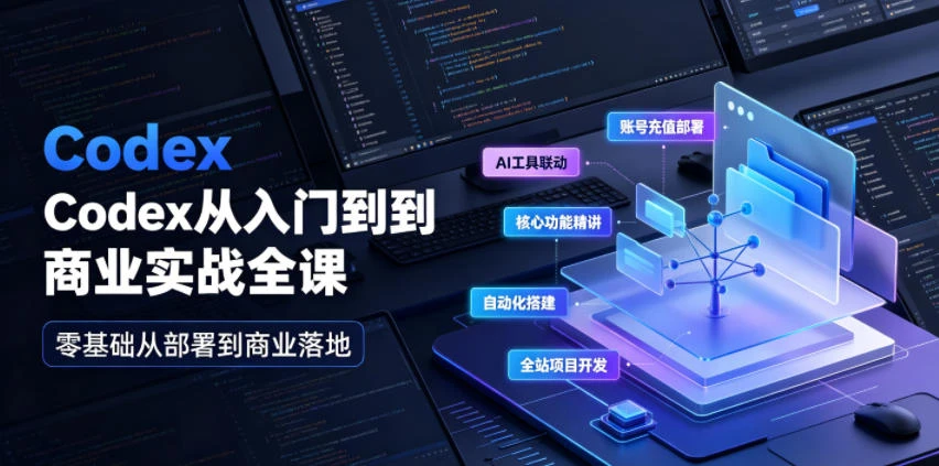 【精】Codex从入门到商业实战全课｜账号充值部署、AI工具联动、核心功能精讲、自动化搭建、全站项目开发零基础教程-离锋创库