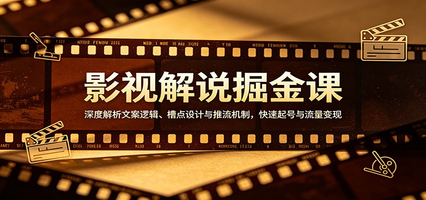 影视解说掘金课：深度解析文案逻辑、槽点设计与推流机制，快速起号与流量变现-离锋创库